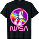 Nerdy NASA Rainbow Rocket Launch Girls Science Teacher T-Shirt - T-Shirt | Black