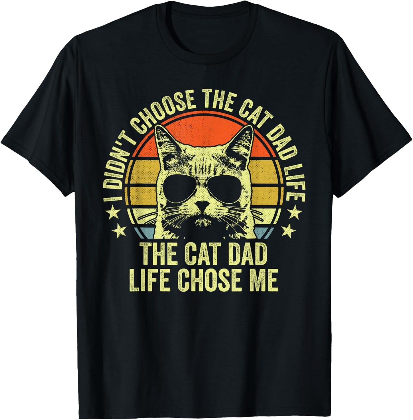Cat Dad Shirt Funny Cat Daddy Father's Day Cat Dad T-Shirt - T-Shirt | Black