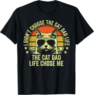 Cat Dad Shirt Funny Cat Daddy Father's Day Cat Dad T-Shirt - T-Shirt | Black