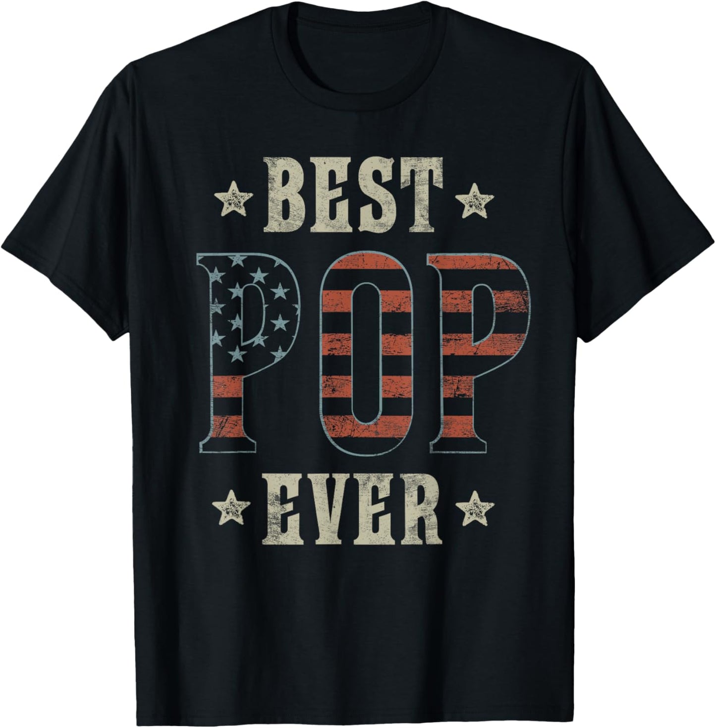 Best Pop Ever Patriotic American Flag Design Pop T-Shirt - T-Shirt | Black