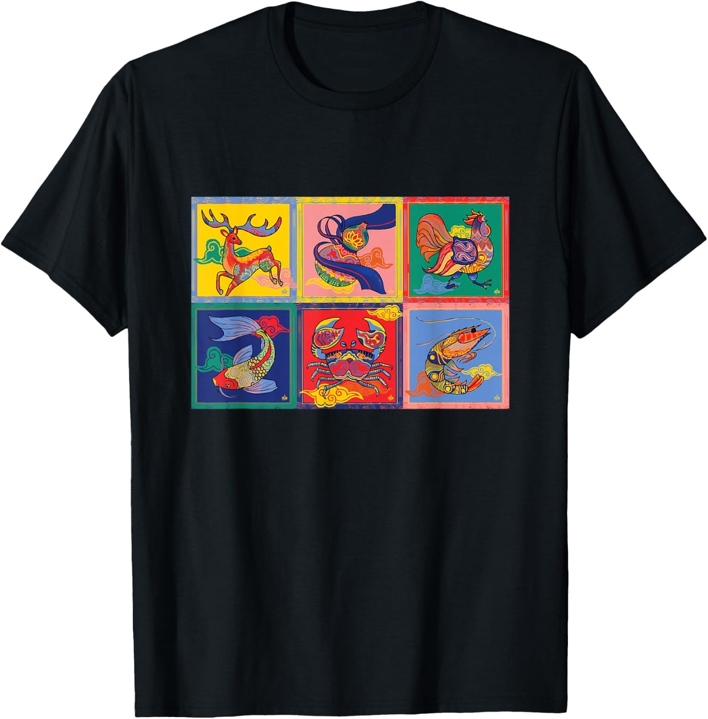 Bau Cua Tom Ca Vietnamese Game T-Shirt - T-Shirt | Black