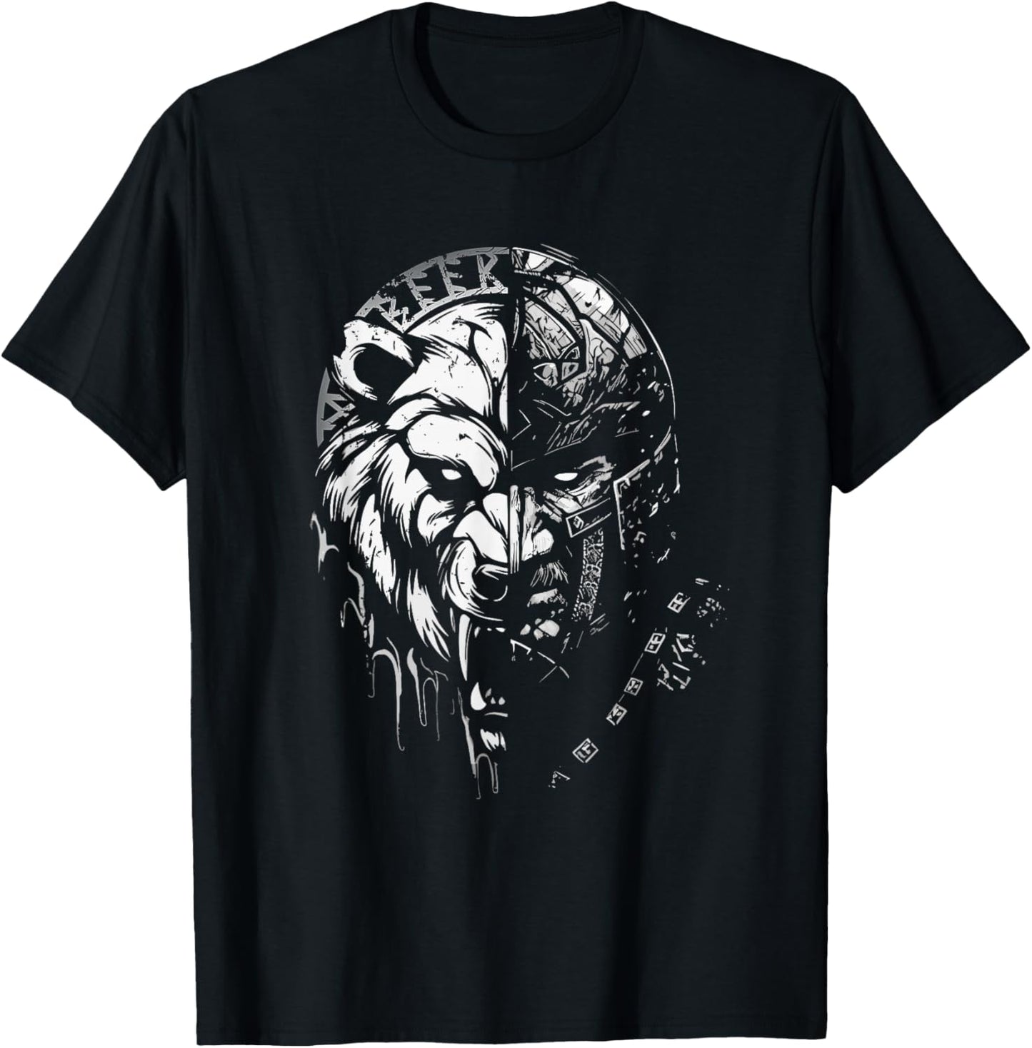 Berserk Warrior Odin Runes Norse Mythology Vikings T-Shirt - T-Shirt | Black