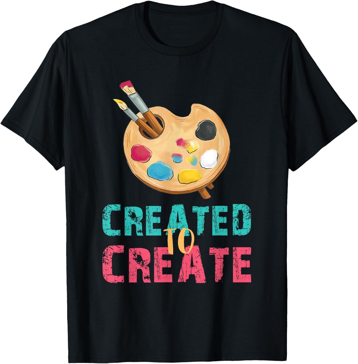 Art Teacher Created Art Palette Brush Artist Art Student T-Shirt - T-Shirt | Black