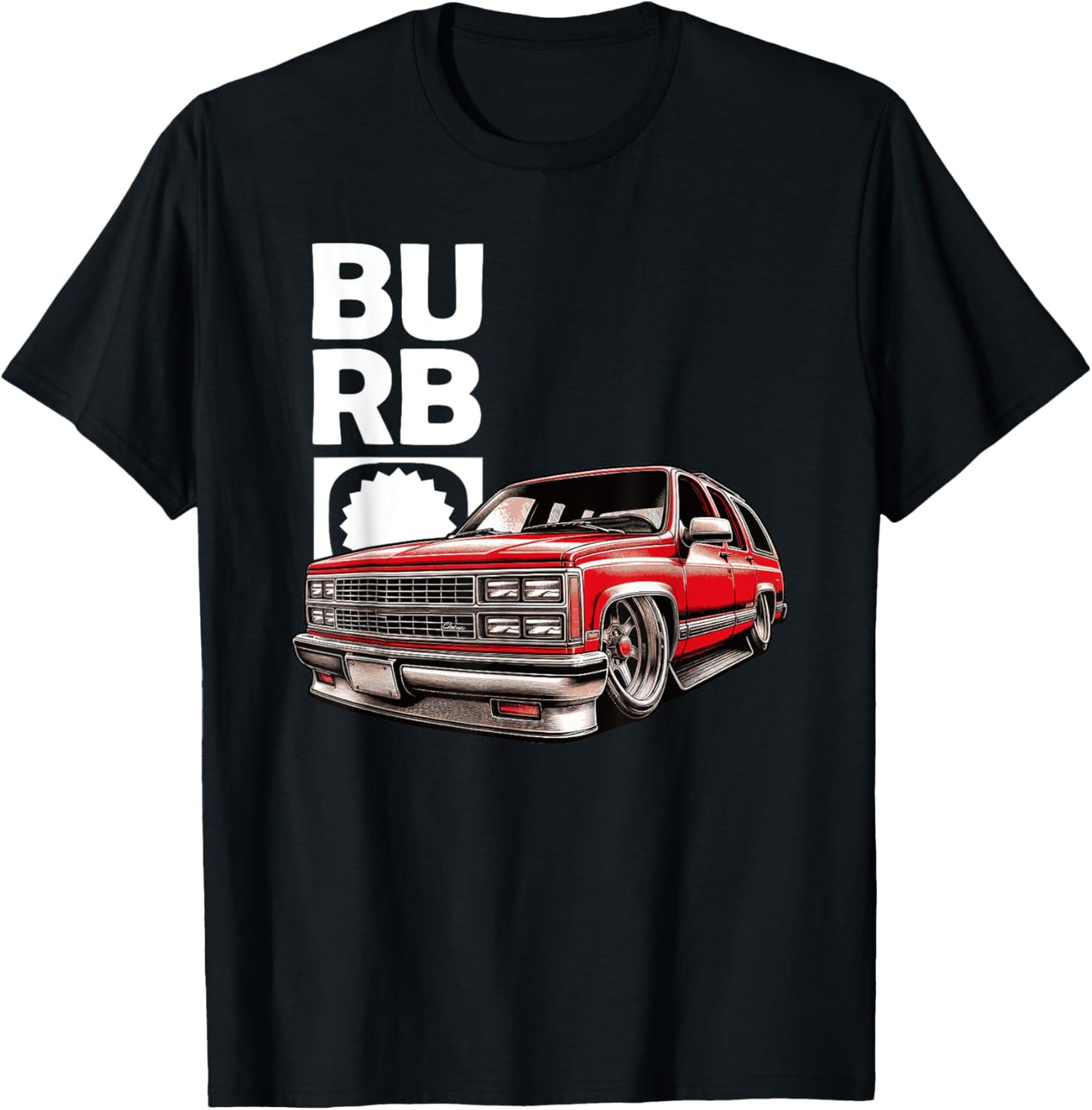 Squarebody Truck Burb Crest Truck Squarebody Suburban T-Shirt - T-Shirt | Black