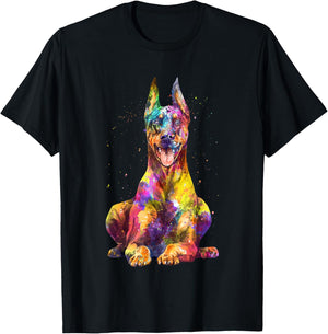 Doberman Art Women Dobie Doberman Pinscher Lover T-Shirt - T-Shirt | Black