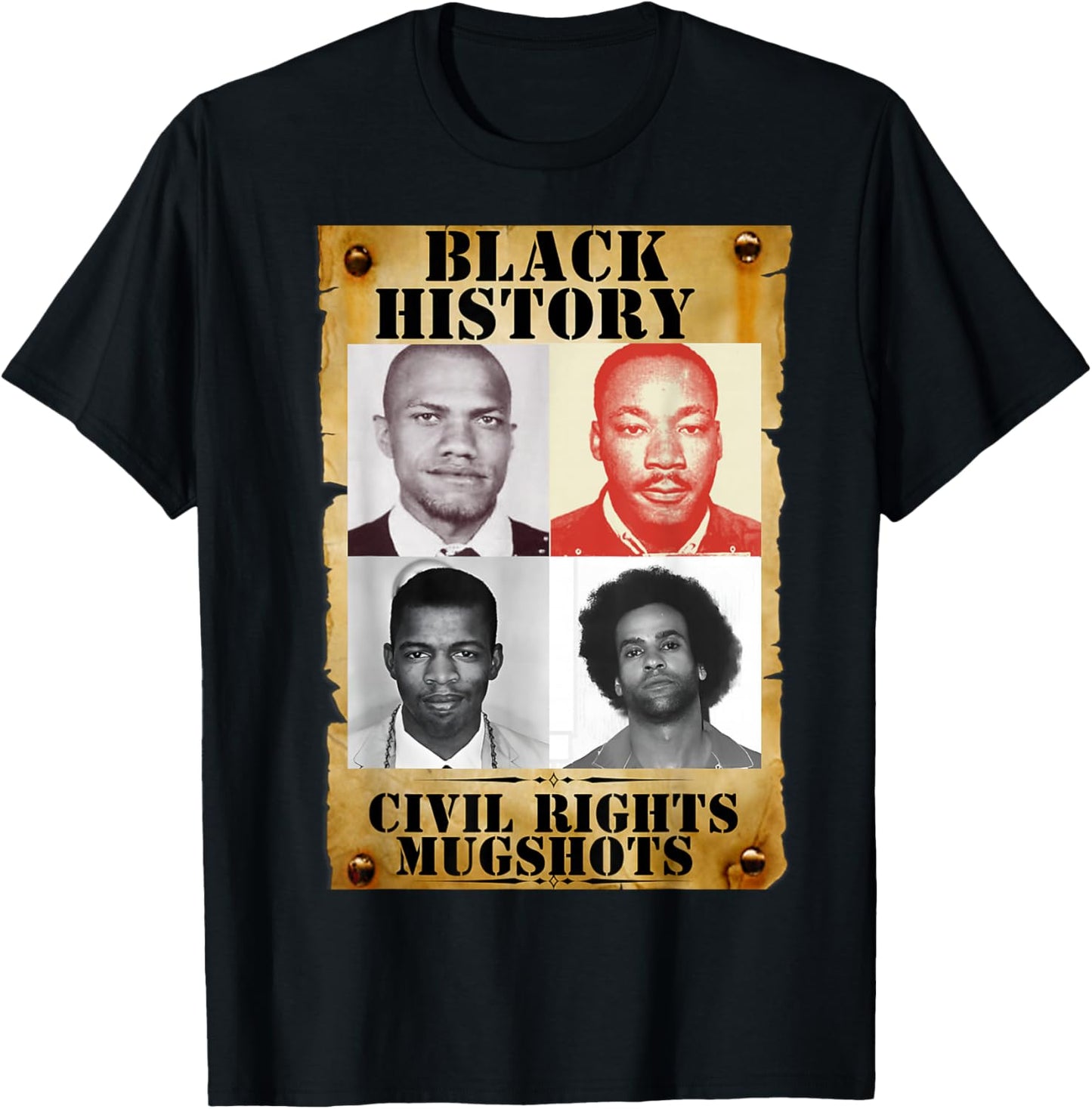 Black History Month Authentic Civil Rights Mugshots Design T-Shirt - T-Shirt | Black