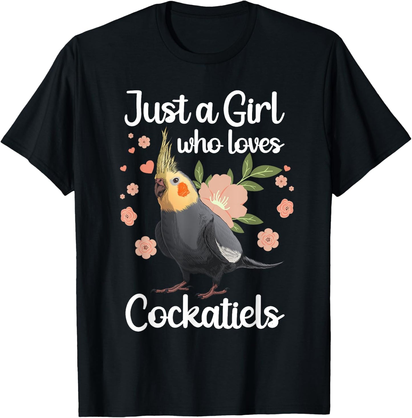 Cool Cockatiel Girls Parrot Bird Lover Parakeet T-Shirt - T-Shirt | Black