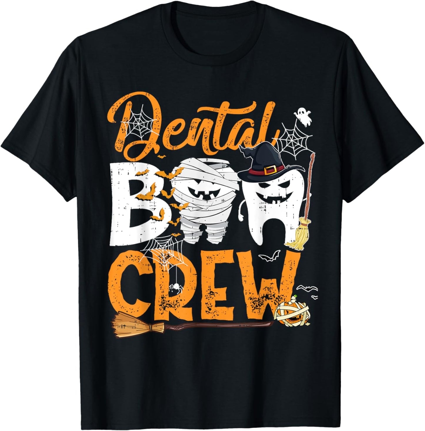 Dental Boo Crew Funny Dentist Assistant Halloween Costume T-Shirt - T-Shirt | Black