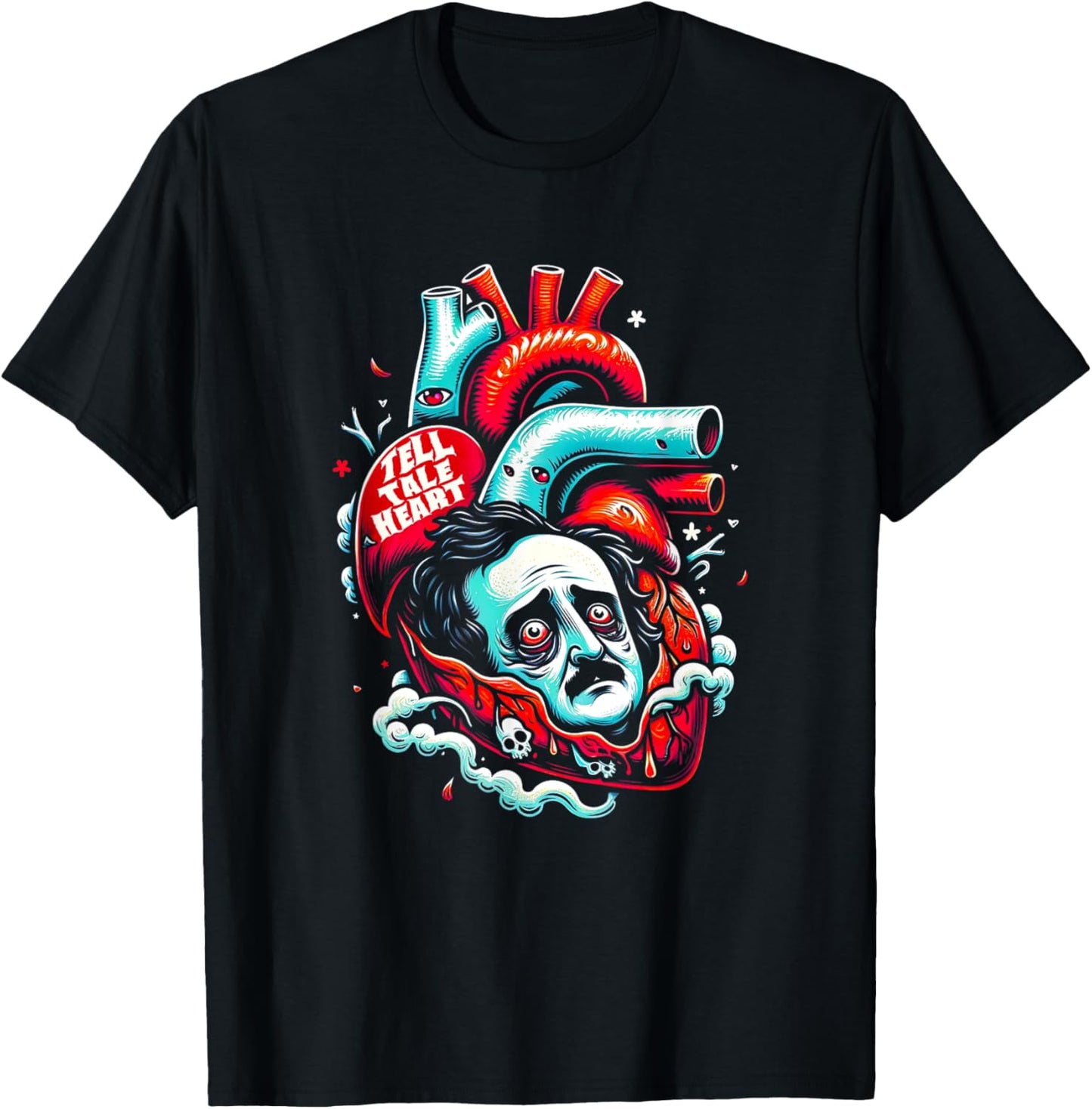 Edgar Allan Poe Tell-Tale Heart Literary Lover T-Shirt - T-Shirt | Black