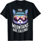 the mountains are calling cat lover Cool Snowboard ski lover T-Shirt - T-Shirt | Black