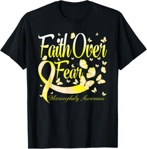 Faith Over Fear Microcephaly Awareness Butterfly T-Shirt - T-Shirt | Black