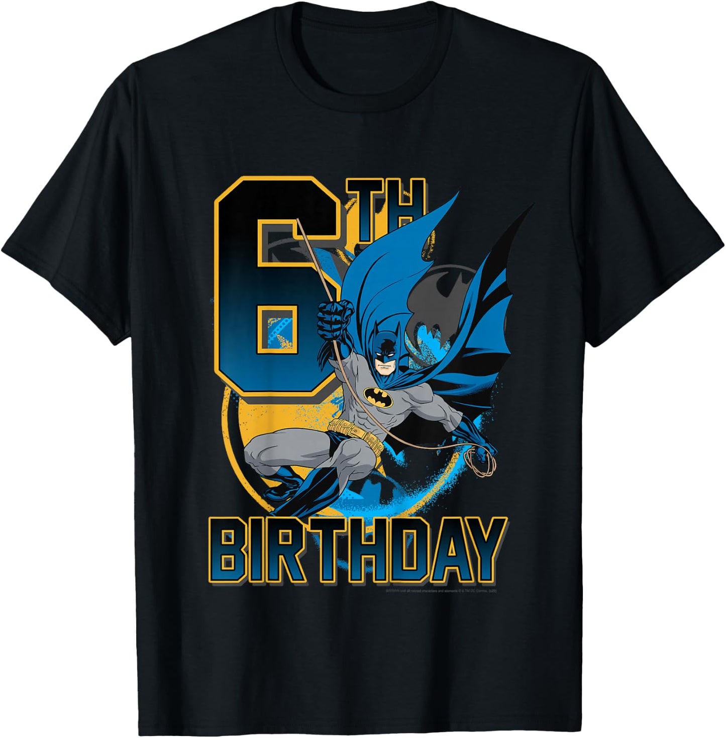 Kids DC Comics Batman 6th Birthday Action Shot T-Shirt - T-Shirt | Black