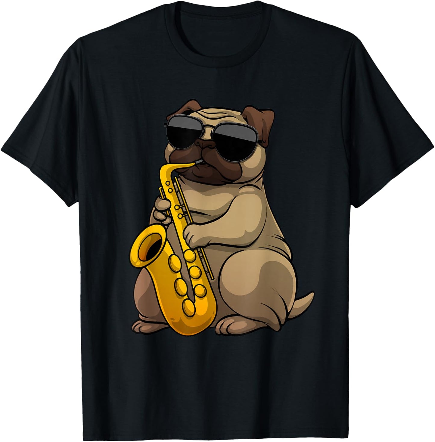 Cute Saxophone Design Women Saxophone Band Player T-Shirt - T-Shirt | Black