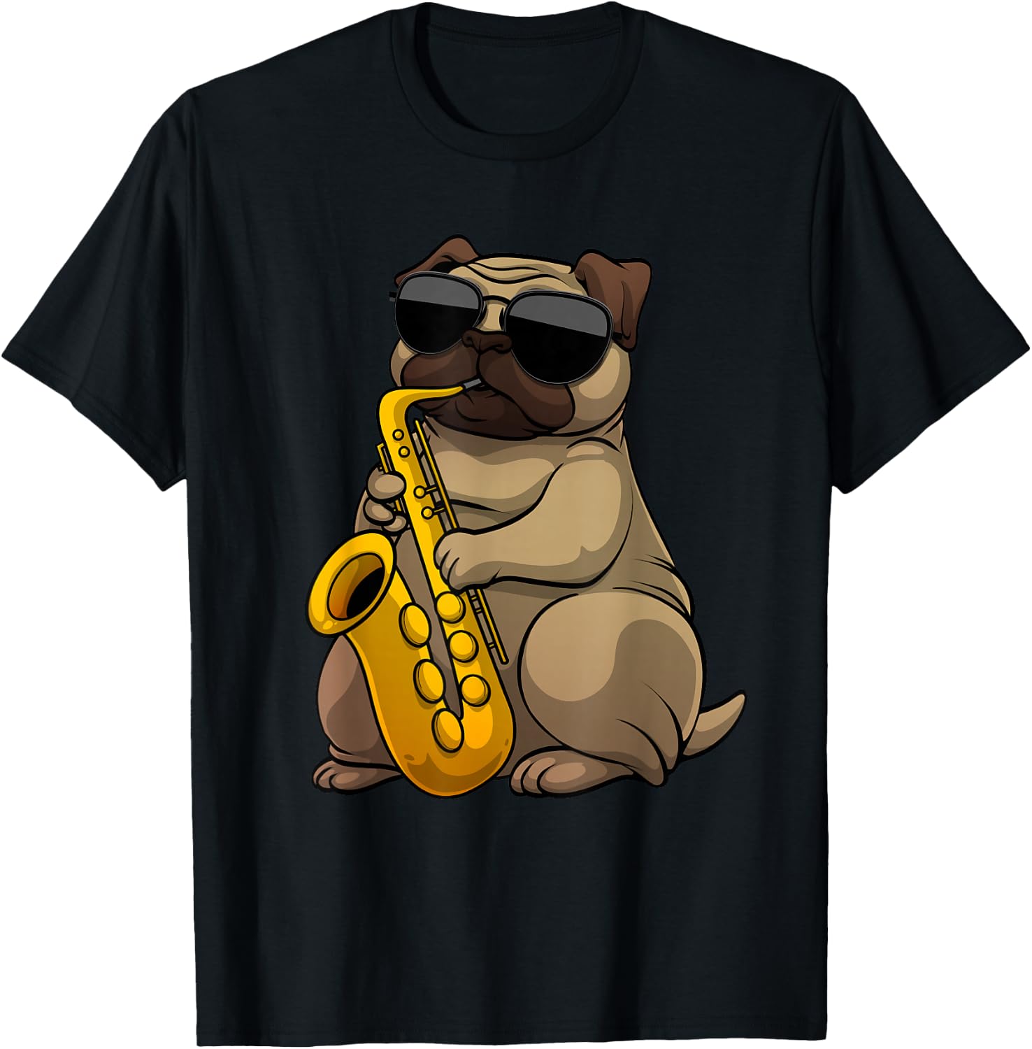 Cute Saxophone Design Women Saxophone Band Player T-Shirt - T-Shirt | Black