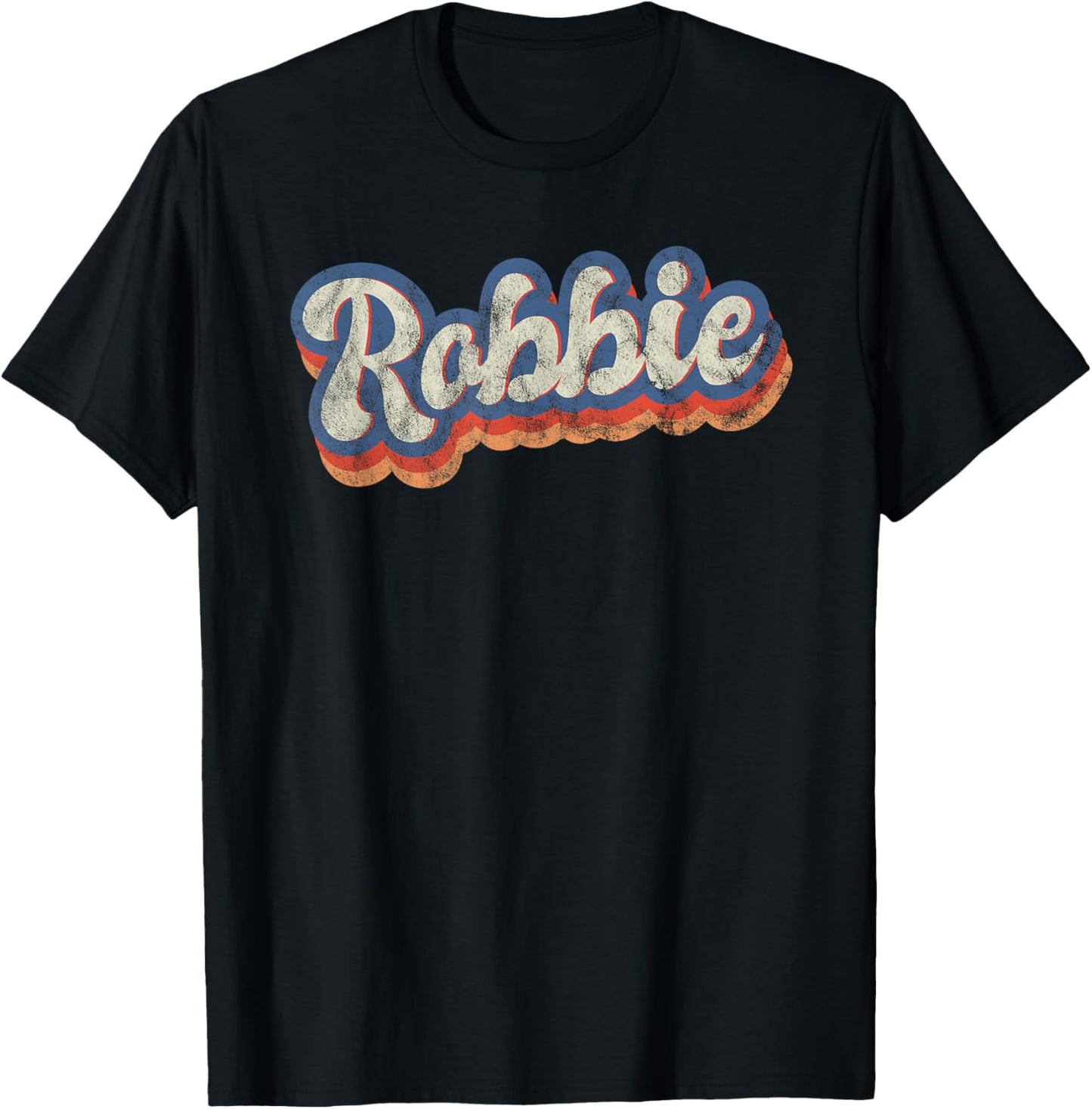 Robbie Personalisiertes Namensshirt Custom Lettering 70er Jahre T-Shirt - T-Shirt | Black