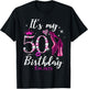 Women's It's My 50th Birthday EST 1975 50 Years Old Diamond T-Shirt - T-Shirt | Black