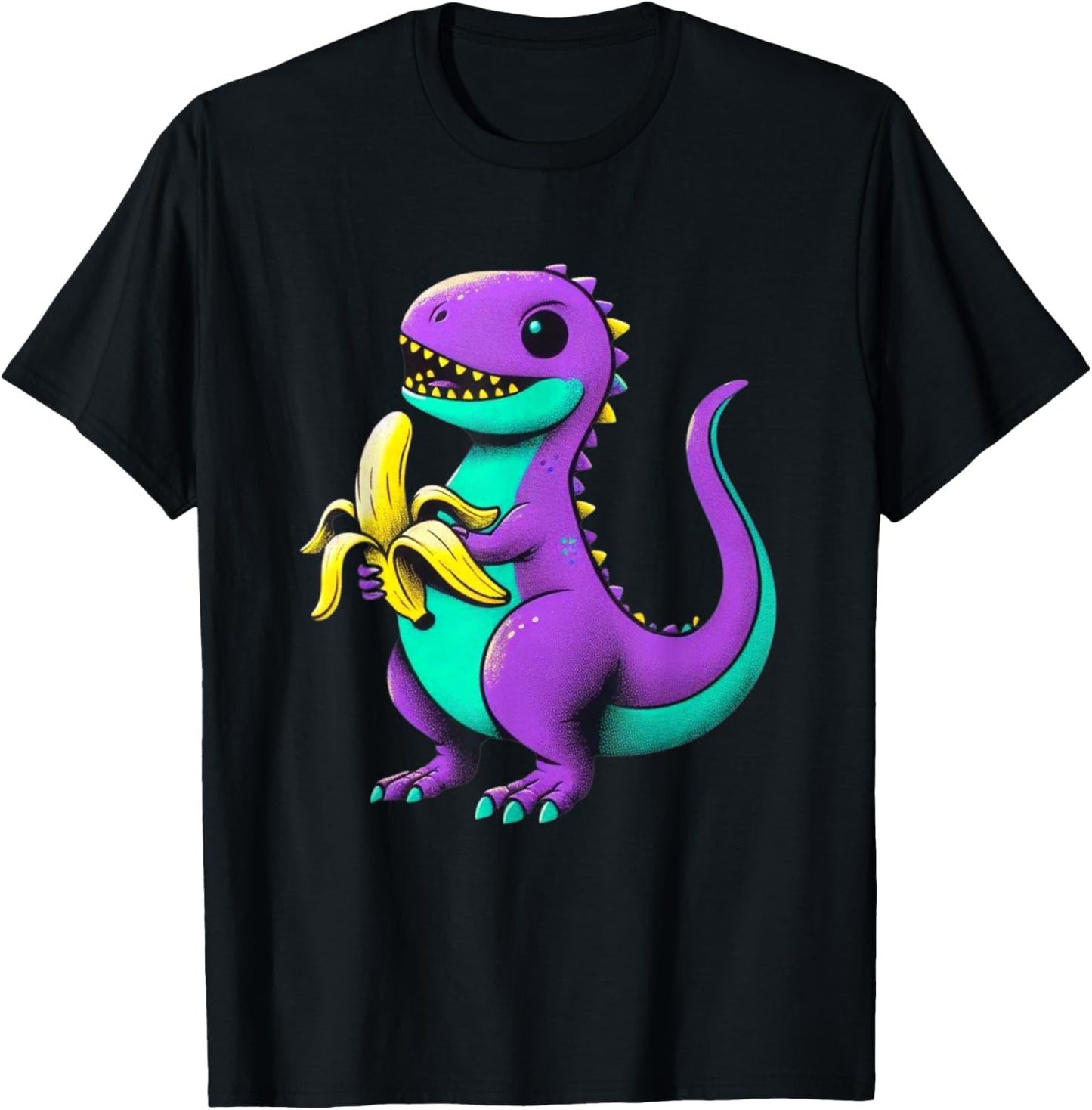 Funny Thesaurus Dinosaur eating a banana T-Shirt - T-Shirt | Black