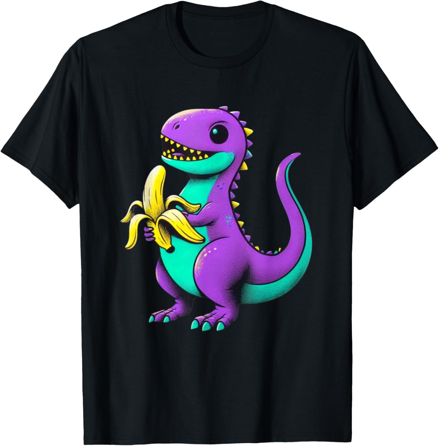 Funny Thesaurus Dinosaur eating a banana T-Shirt - T-Shirt | Black
