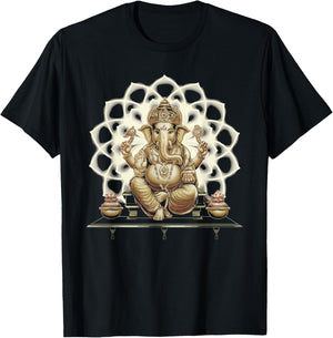 Ganesh Chaturthi Hindu Festival Elephant Lord Ganesha T-Shirt - T-Shirt | Black