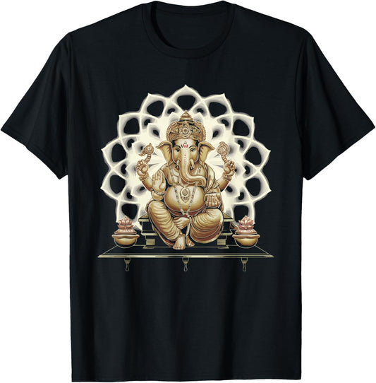 Ganesh Chaturthi Hindu Festival Elephant Lord Ganesha T-Shirt - T-Shirt | Black