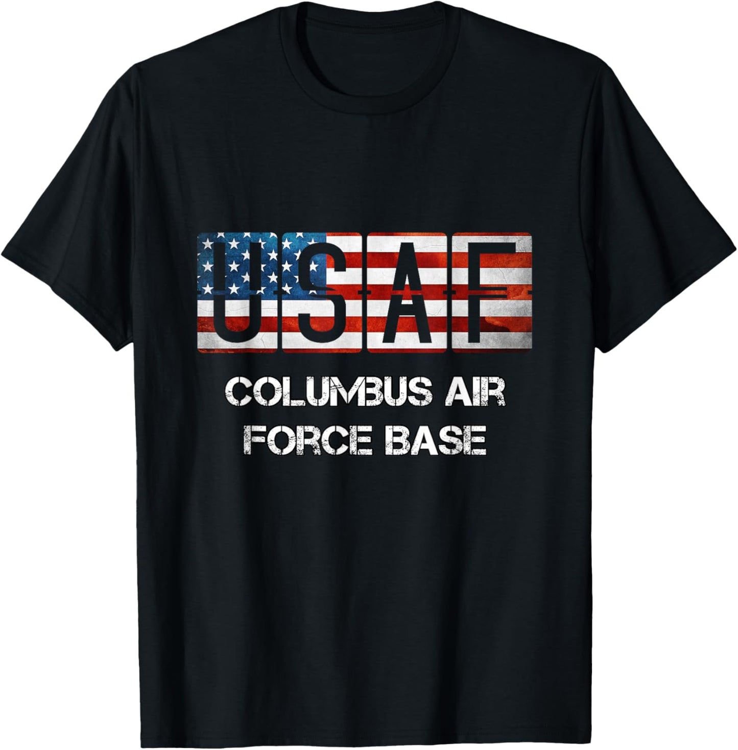 Columbus Air Force Base Distressed T-Shirt - T-Shirt | Black