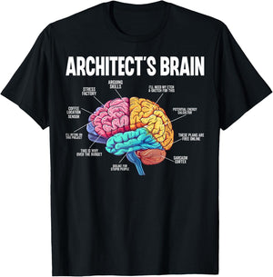 Architect's Brain - Interior Designer Architecture Architect T-Shirt - T-Shirt | Black