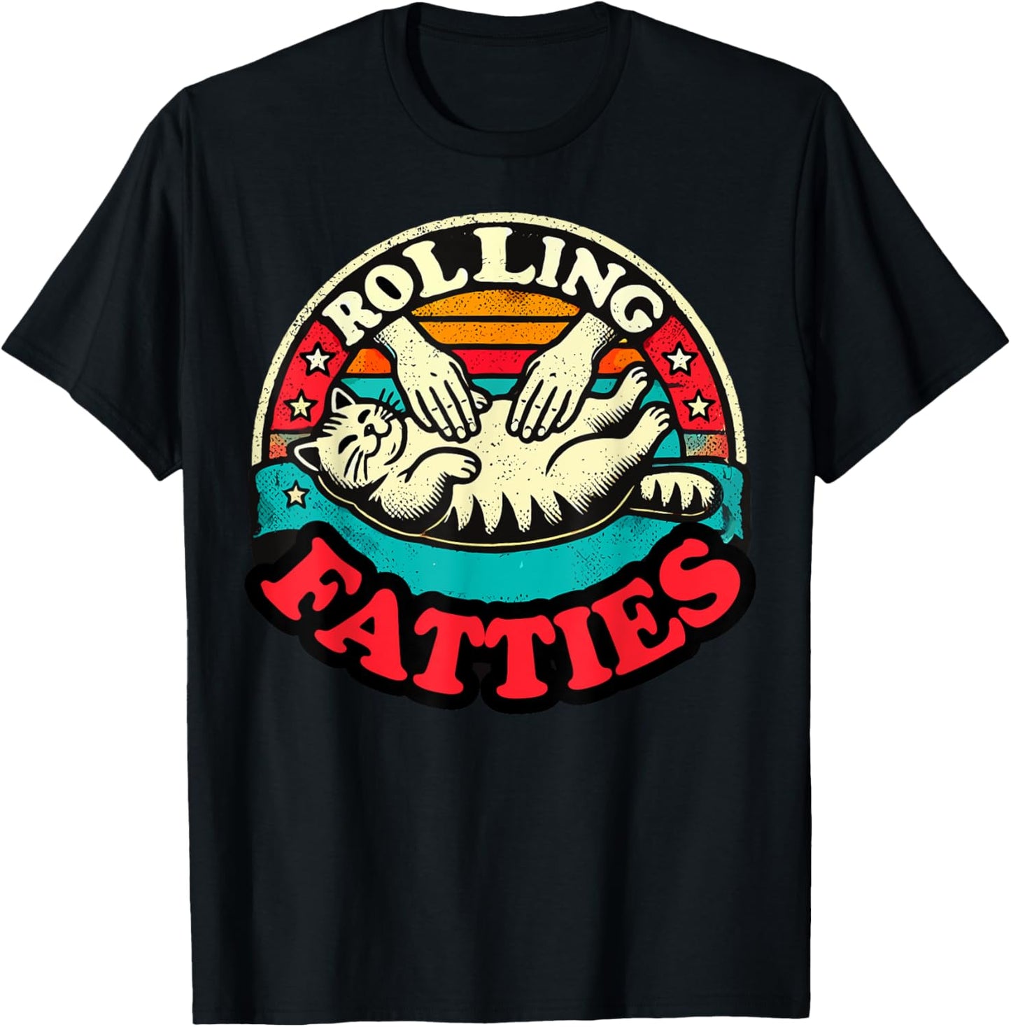 Funny Fat Kitten Cat Rolling Fatties Cute Kitty Owner Women T-Shirt - T-Shirt | Black