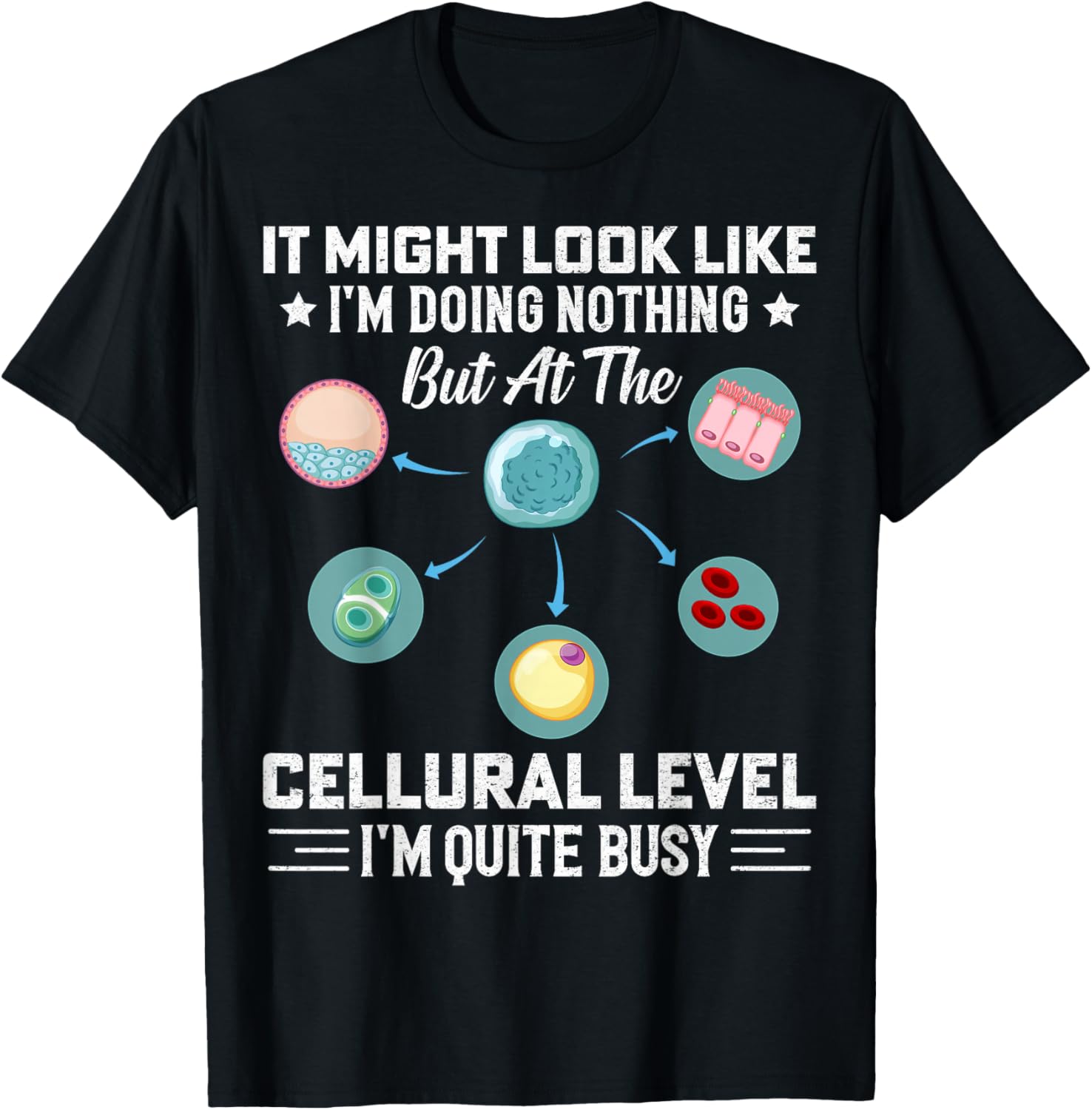 It Might Look Like I'm Doing Nothing Funny Science T-Shirt - T-Shirt | Black