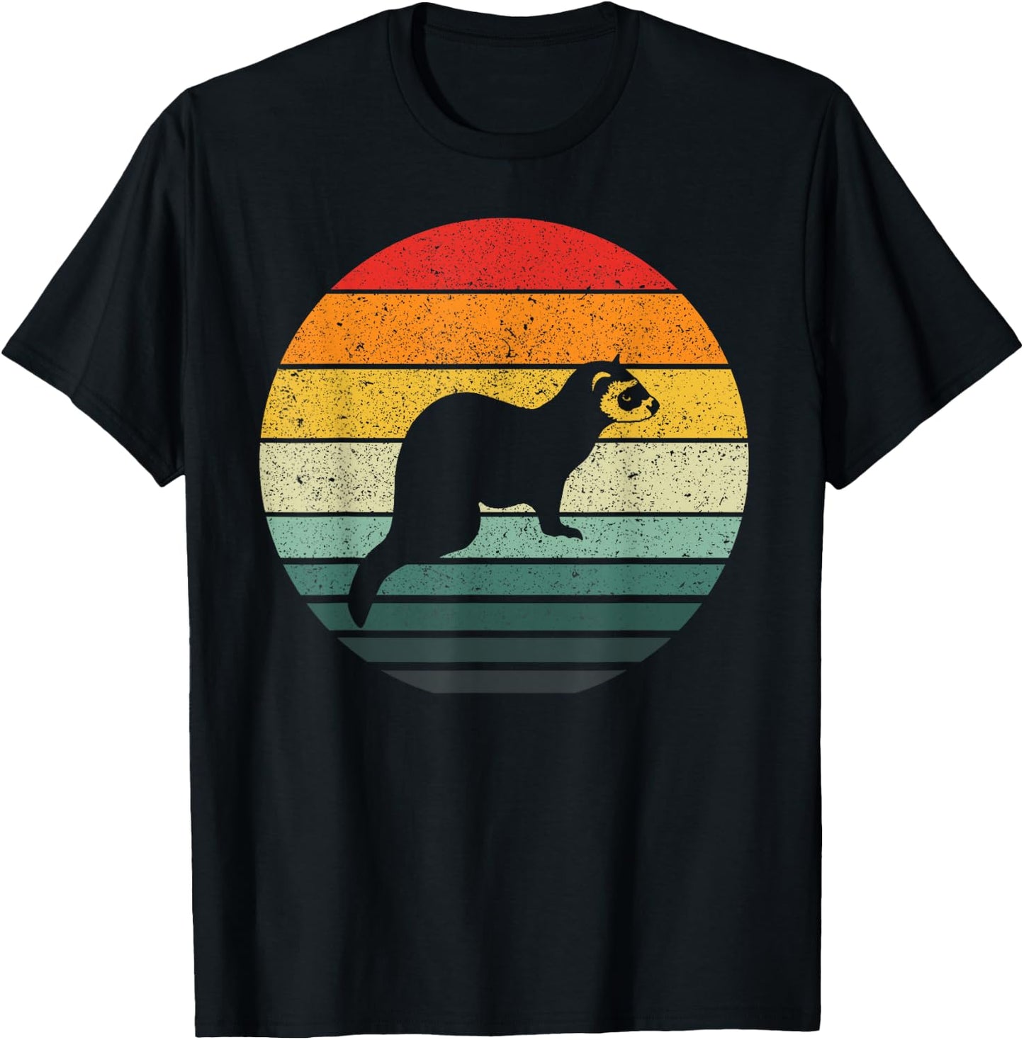 Vintage Ferret Retro T-Shirt - T-Shirt | Black