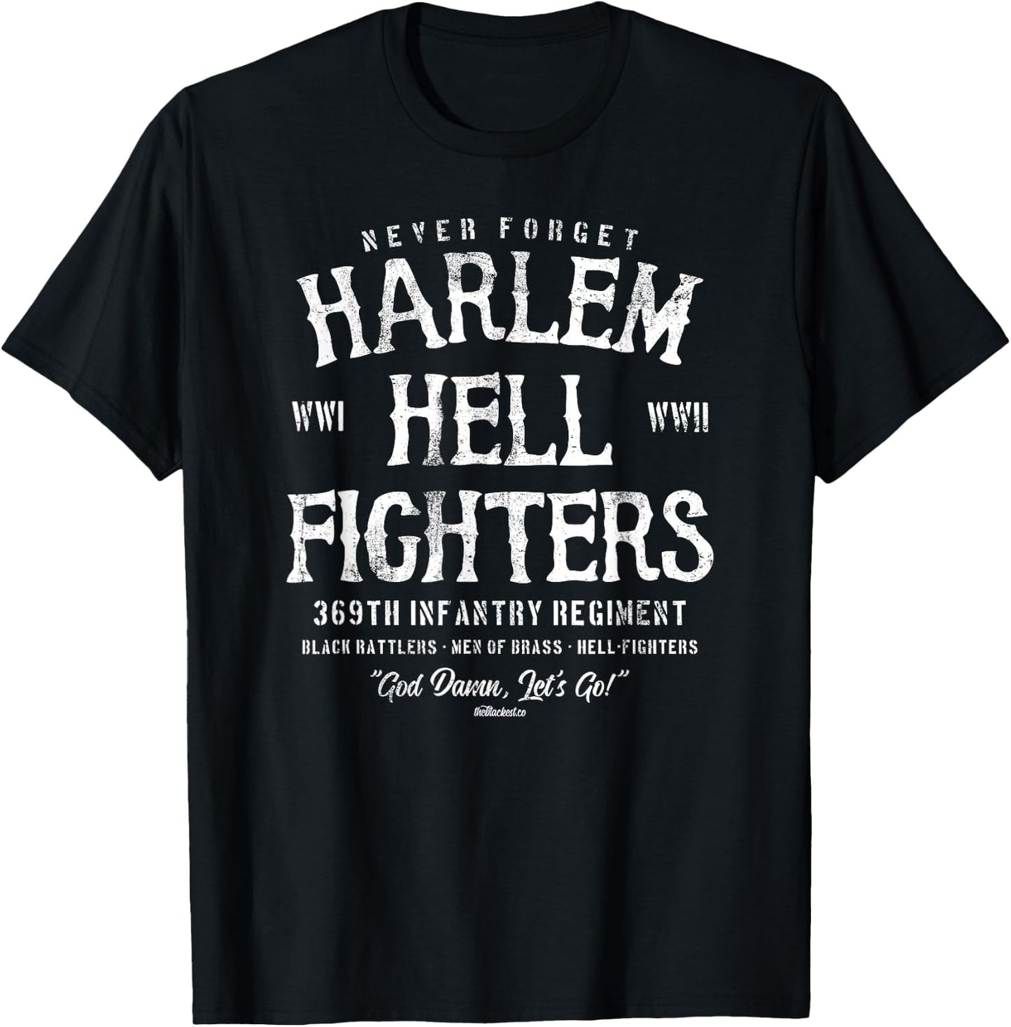 Harlem Hellfighters Black Military History Soldiers WWI WWII T-Shirt - T-Shirt | Black