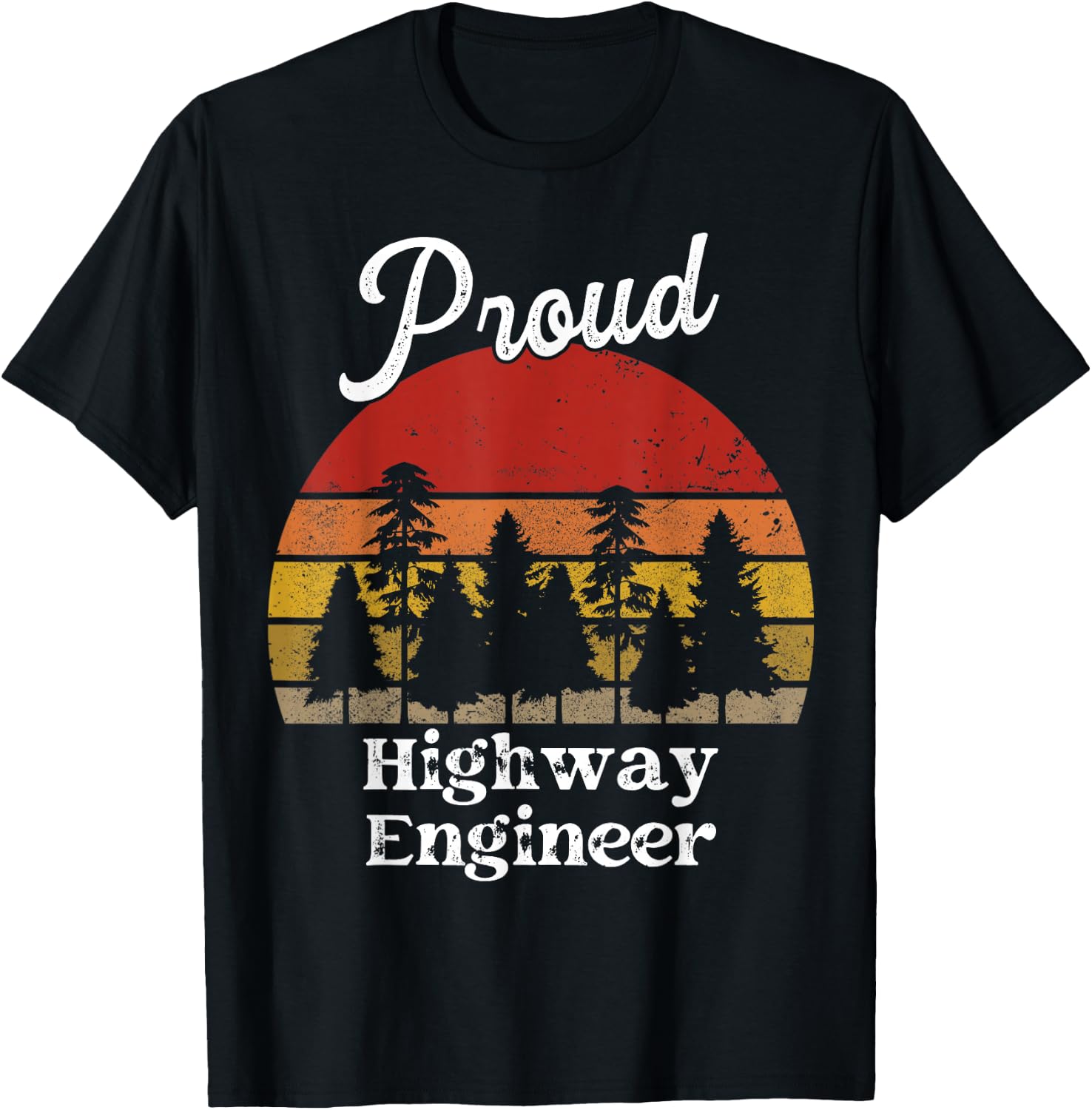 Funny Highway Engineer Shirts Job Title Professions T-Shirt - T-Shirt | Black
