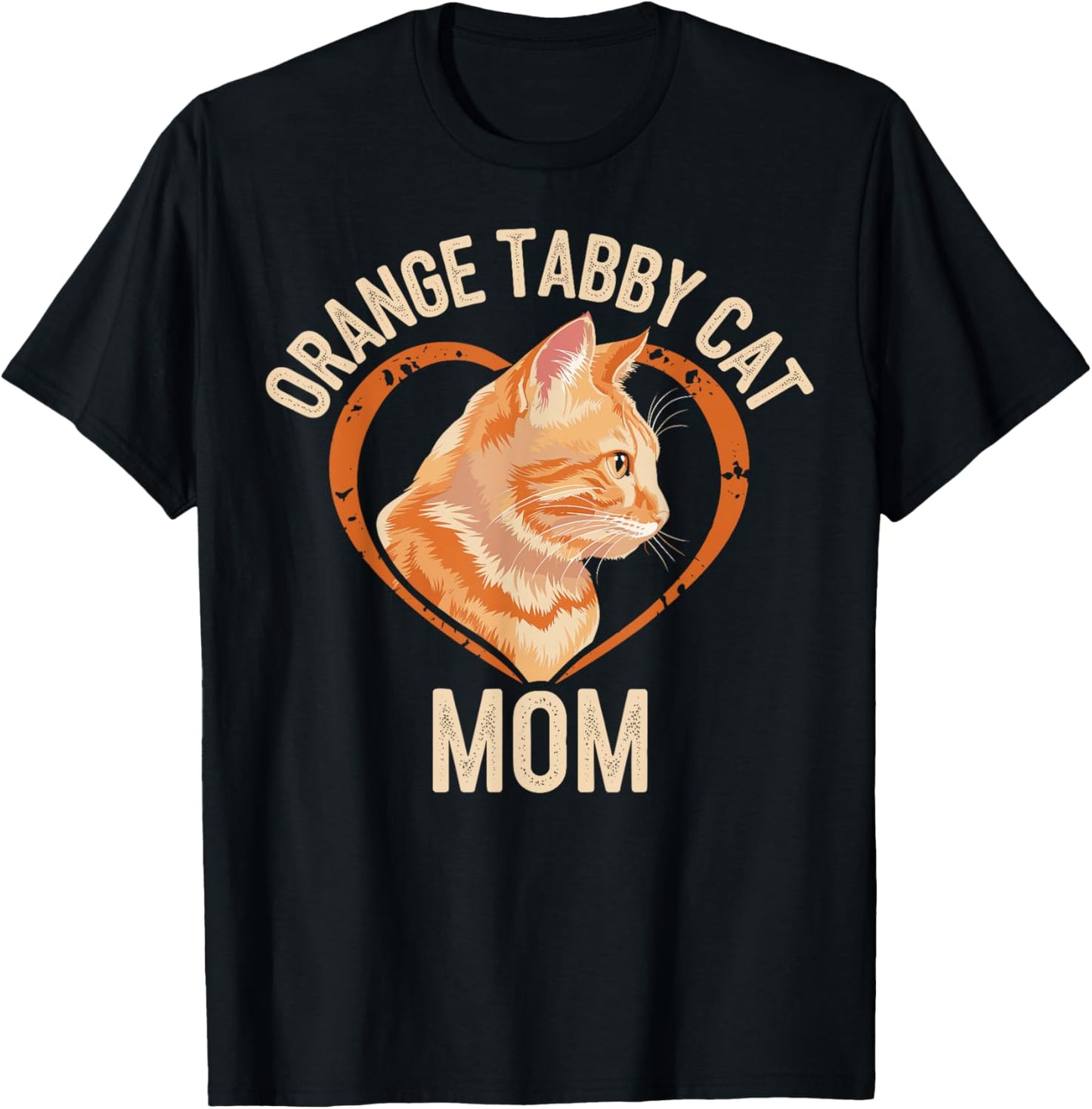 Orange Tabby Cat Mom T-Shirt - T-Shirt | Black