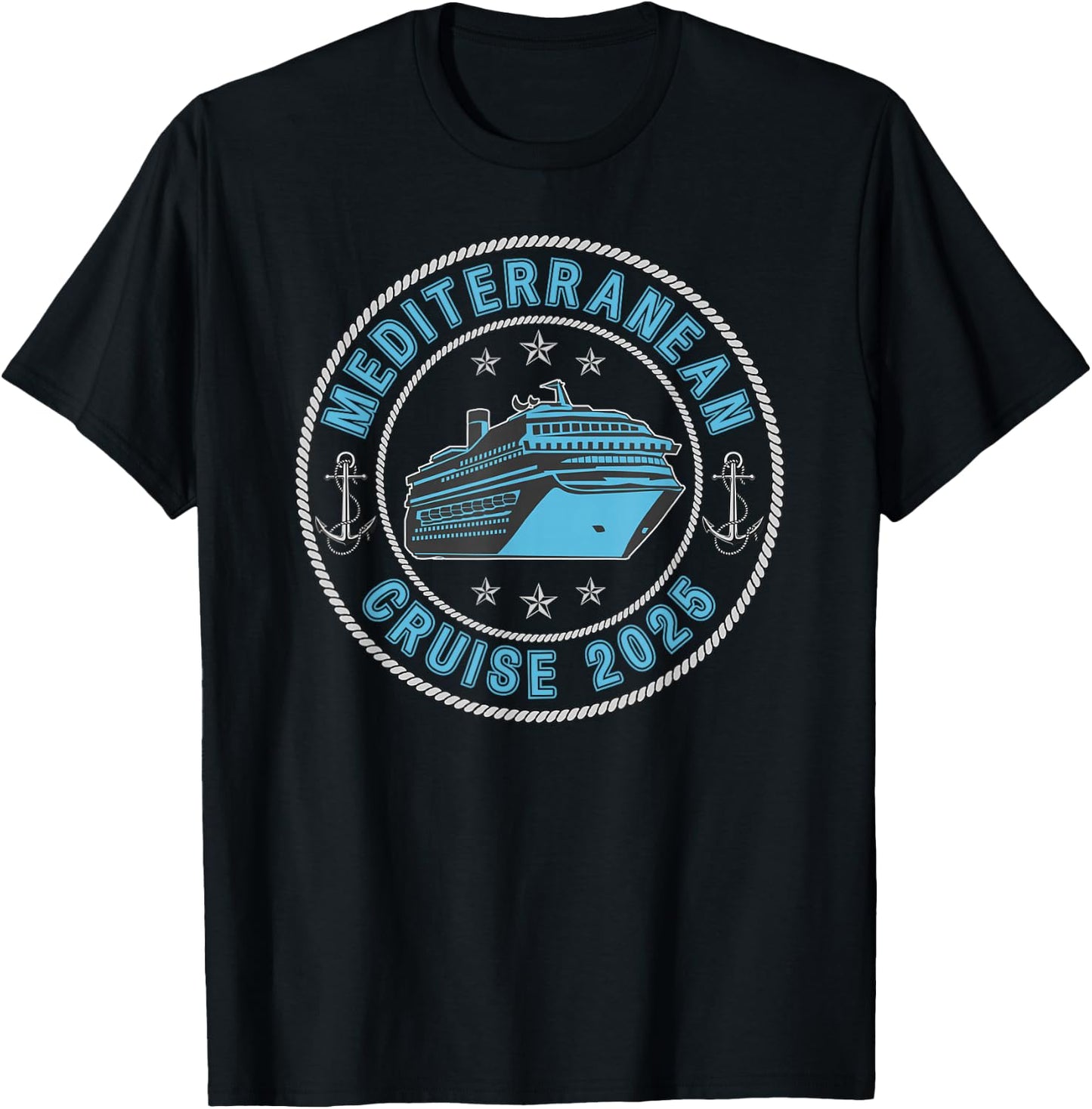 Mediterranean Cruise 2025 European Cruising Family Cruise T-Shirt - T-Shirt | Black