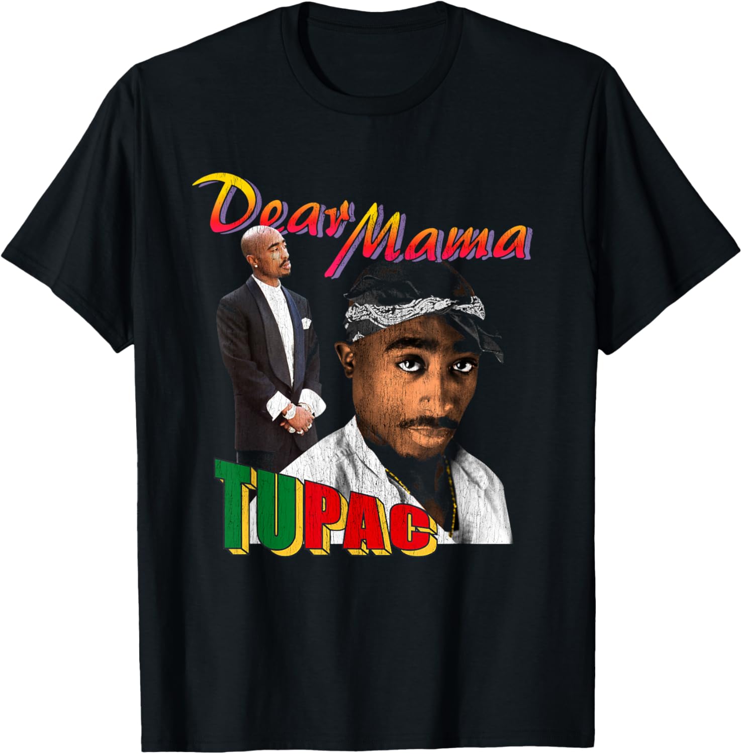 Official Tupac Dear Mama Photos T-Shirt - T-Shirt | Black
