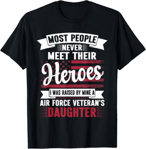Daughter Of A Air Force Veteran Daughter Veteran Day T-Shirt - T-Shirt | Black