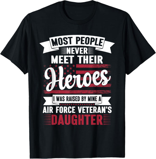 Daughter Of A Air Force Veteran Daughter Veteran Day T-Shirt - T-Shirt | Black