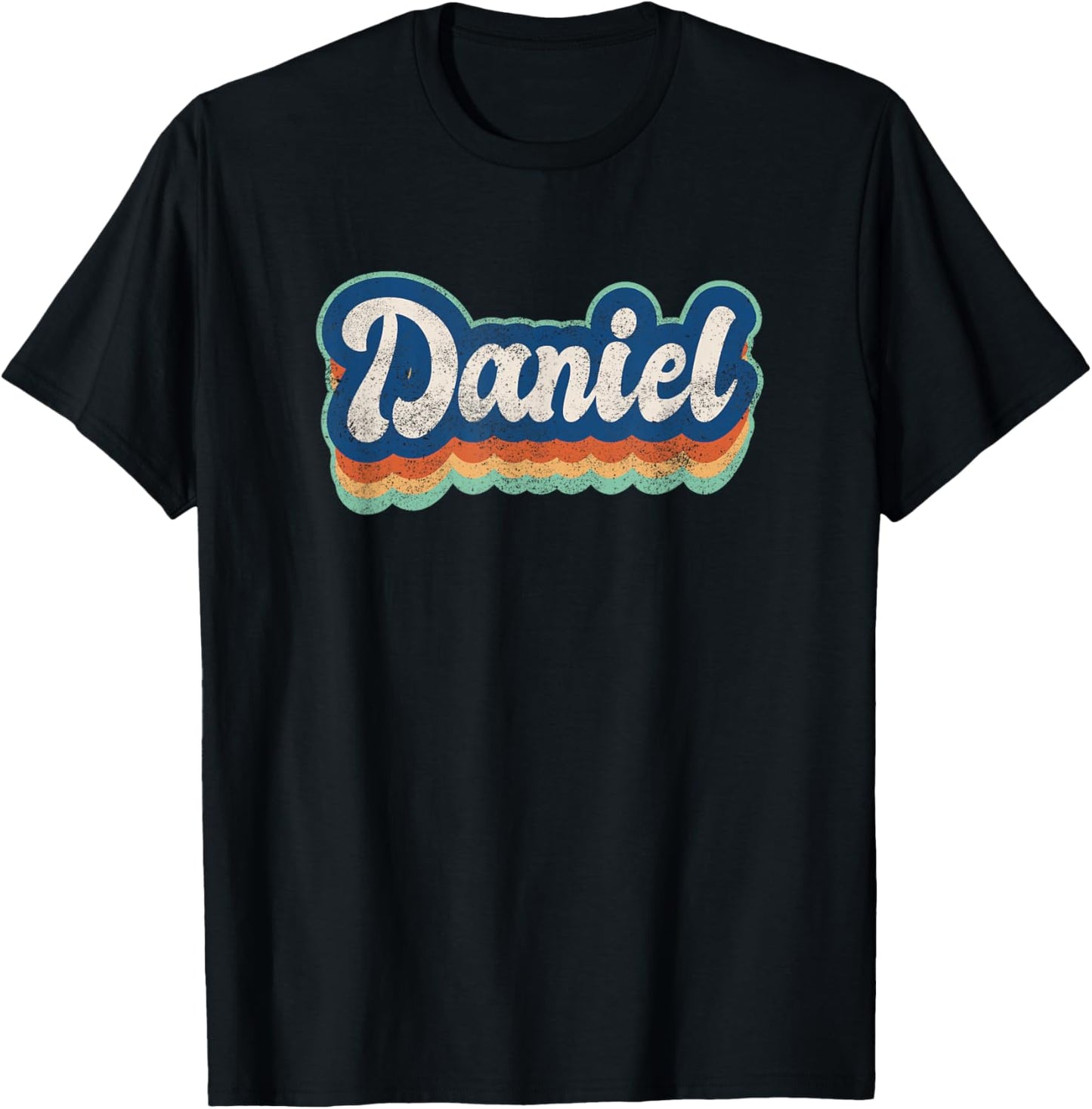 Daniel First Name Boy Vintage Style 70s 80s Personalized T-Shirt - T-Shirt | Black