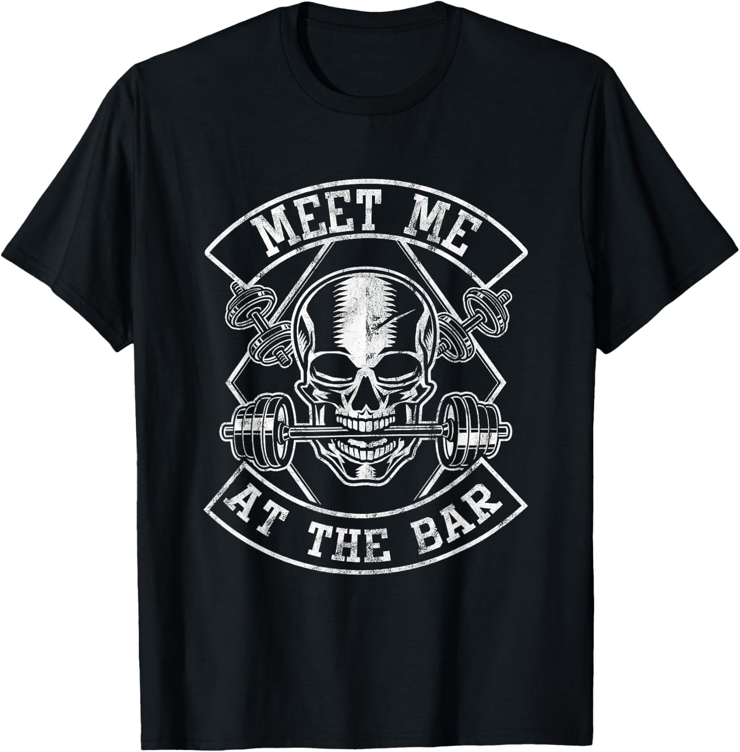Weightlifting Bodybuilding Meet Me At The Bar Powerlifting T-Shirt - T-Shirt | Black