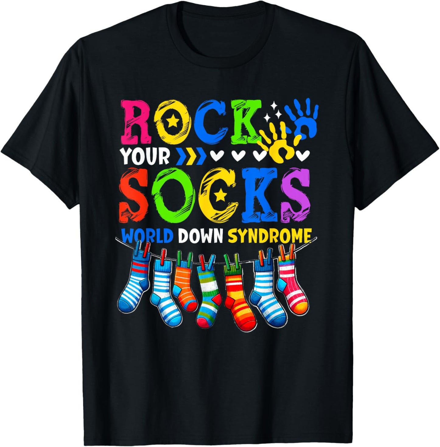 Rock Your Socks Team World Down Syndrome Awareness T21 Squad T-Shirt - T-Shirt | Black