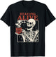 Halloween Staying Alive Skeleton Drink Coffee Funny Skeleton T-Shirt - T-Shirt | Black