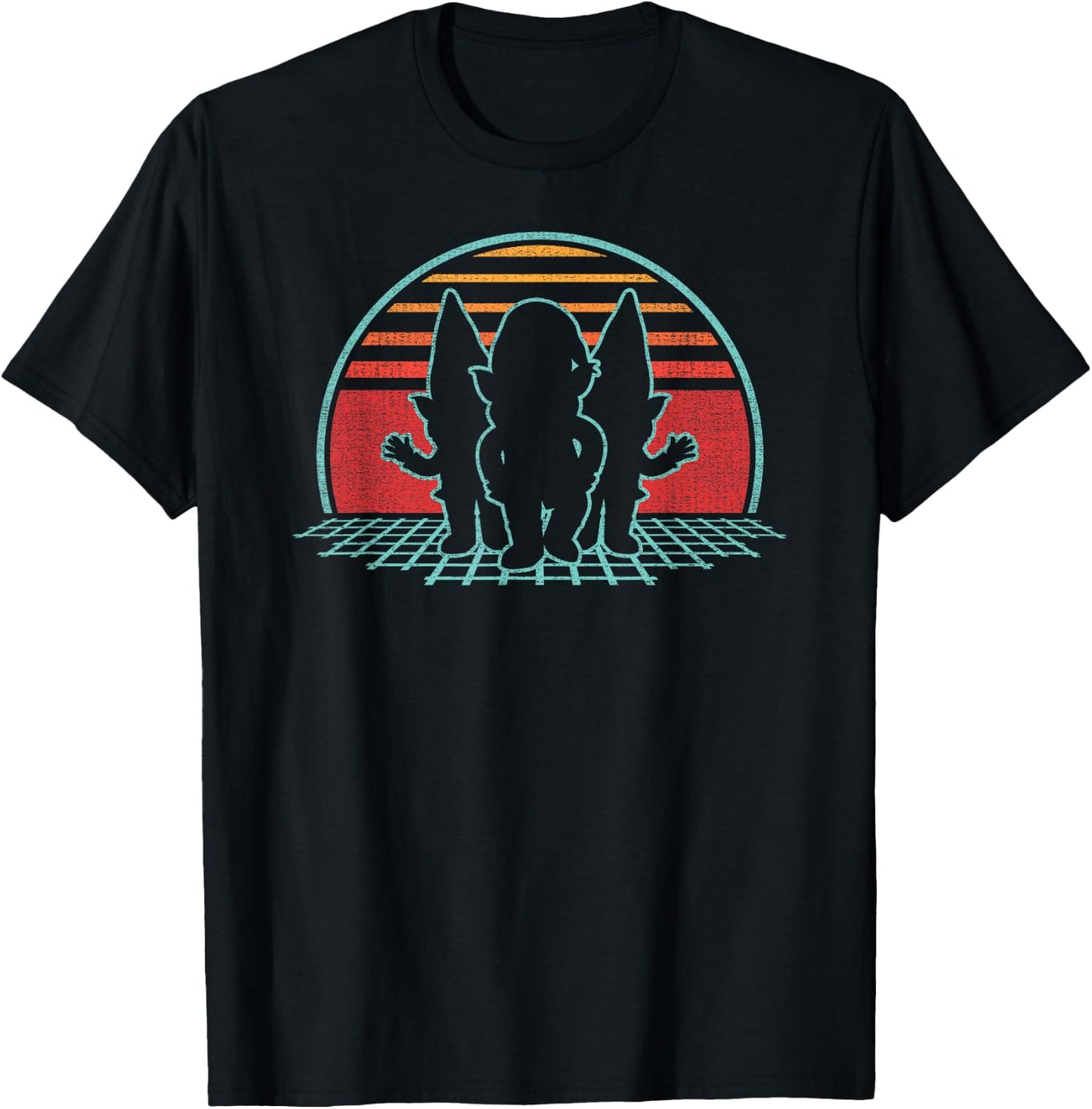 Gnomes Retro Vintage 80s Style Garden Gnome Lover Gift T-Shirt - T-Shirt | Black