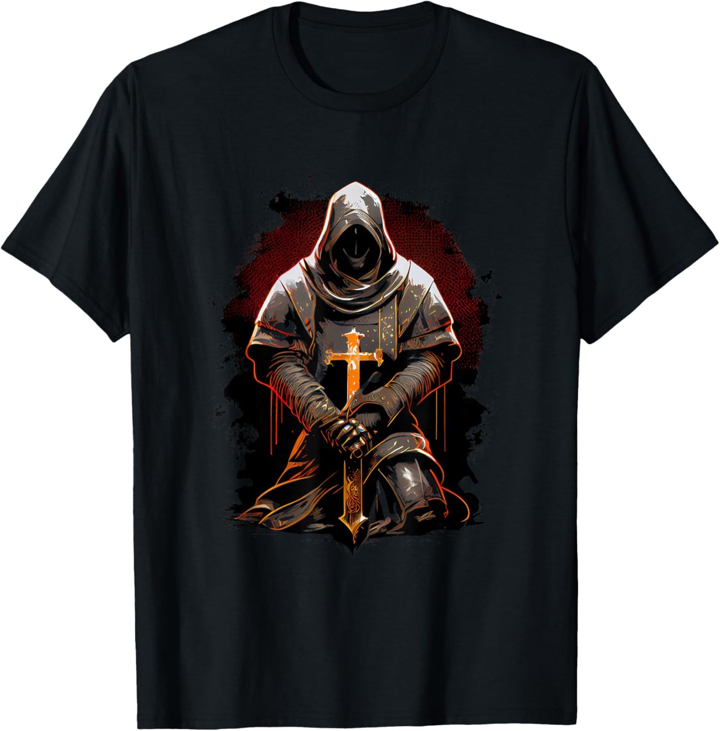 Knights Templar Christian God Warrior Crusader Gift T-Shirt - T-Shirt | Black