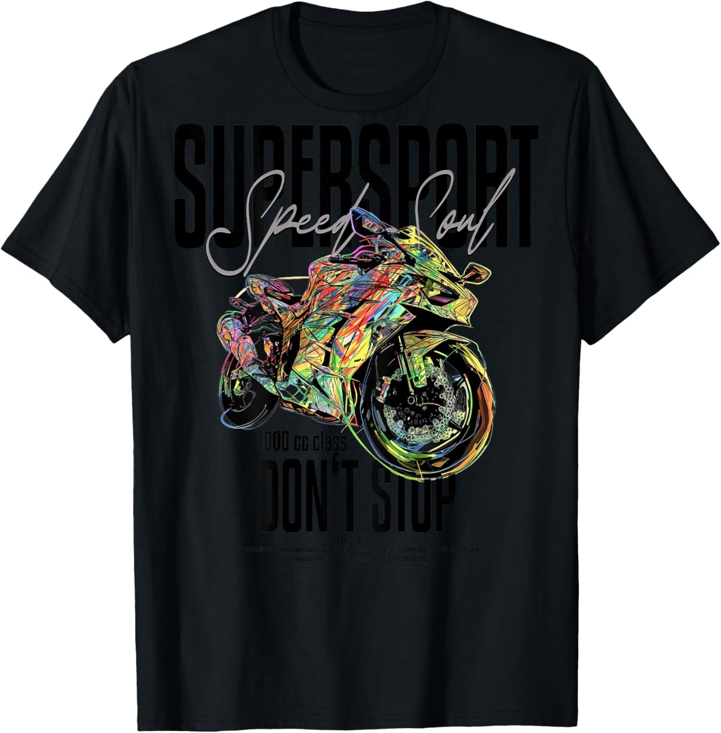 Supersport bike racing motorcycle backprint motorcycle T-Shirt - T-Shirt | Black