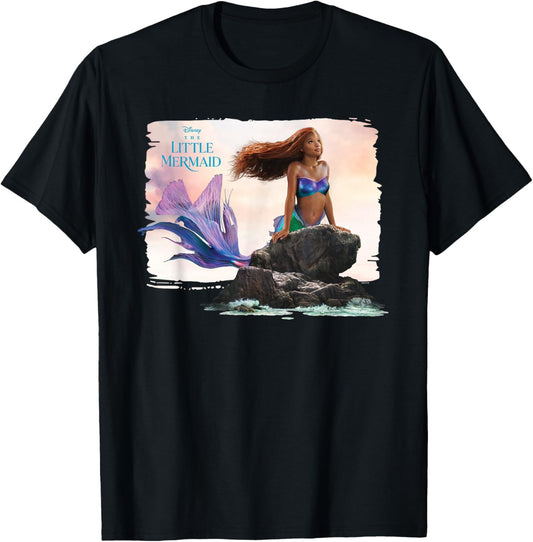 Disney The Little Mermaid Ariel Live-Action Movie Sea Rock T-Shirt - T-Shirt | Black