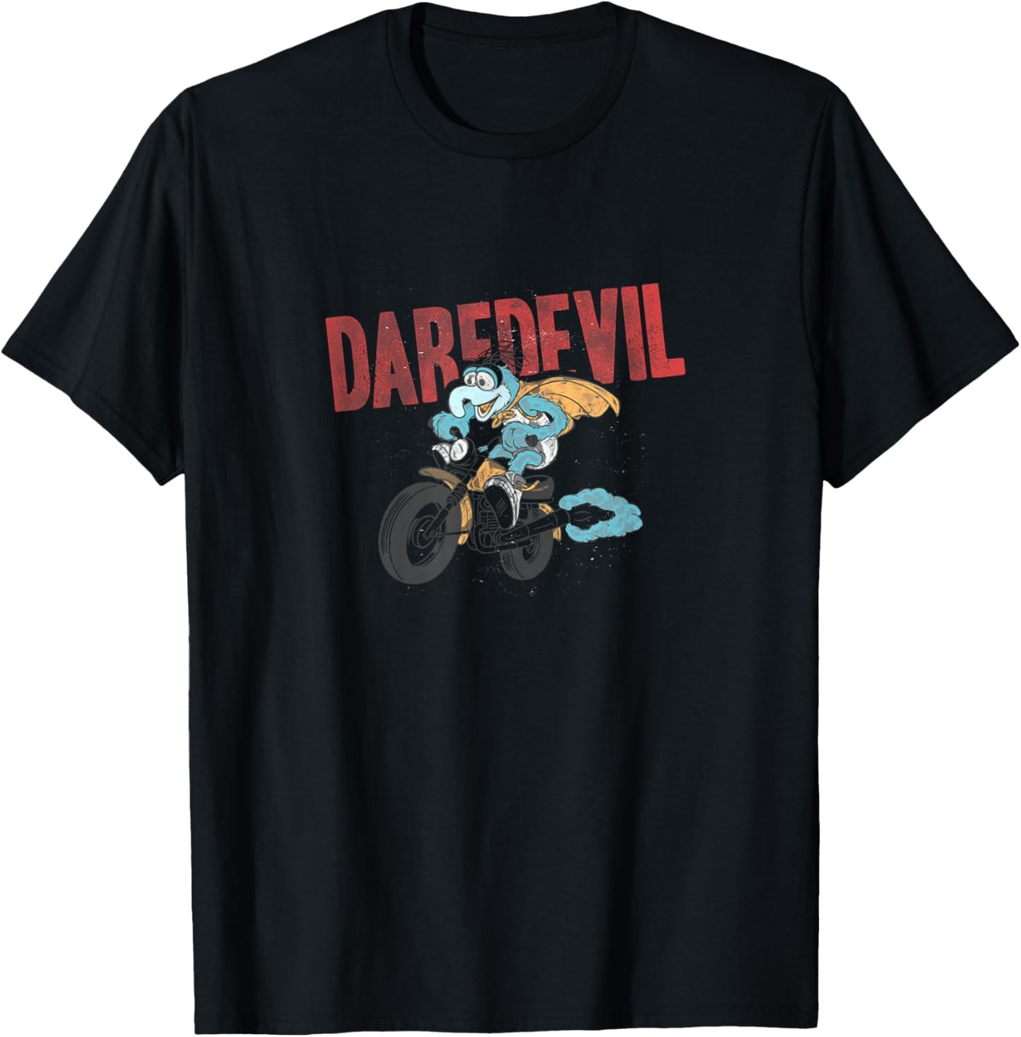 Disney The Muppets Gonzo Vintage Daredevil Motorcycle Ride T-Shirt - T-Shirt | Black