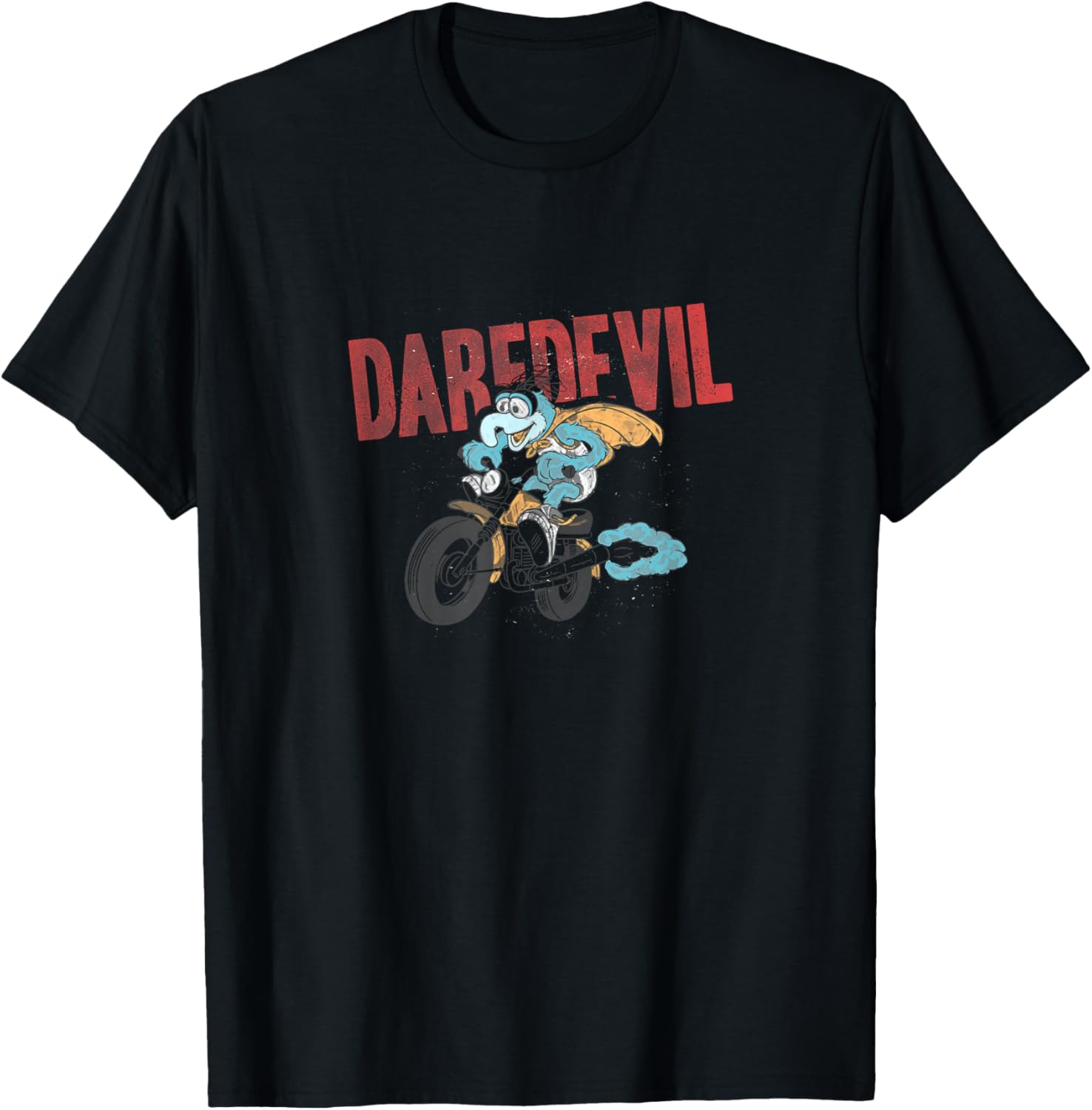Disney The Muppets Gonzo Vintage Daredevil Motorcycle Ride T-Shirt - T-Shirt | Black