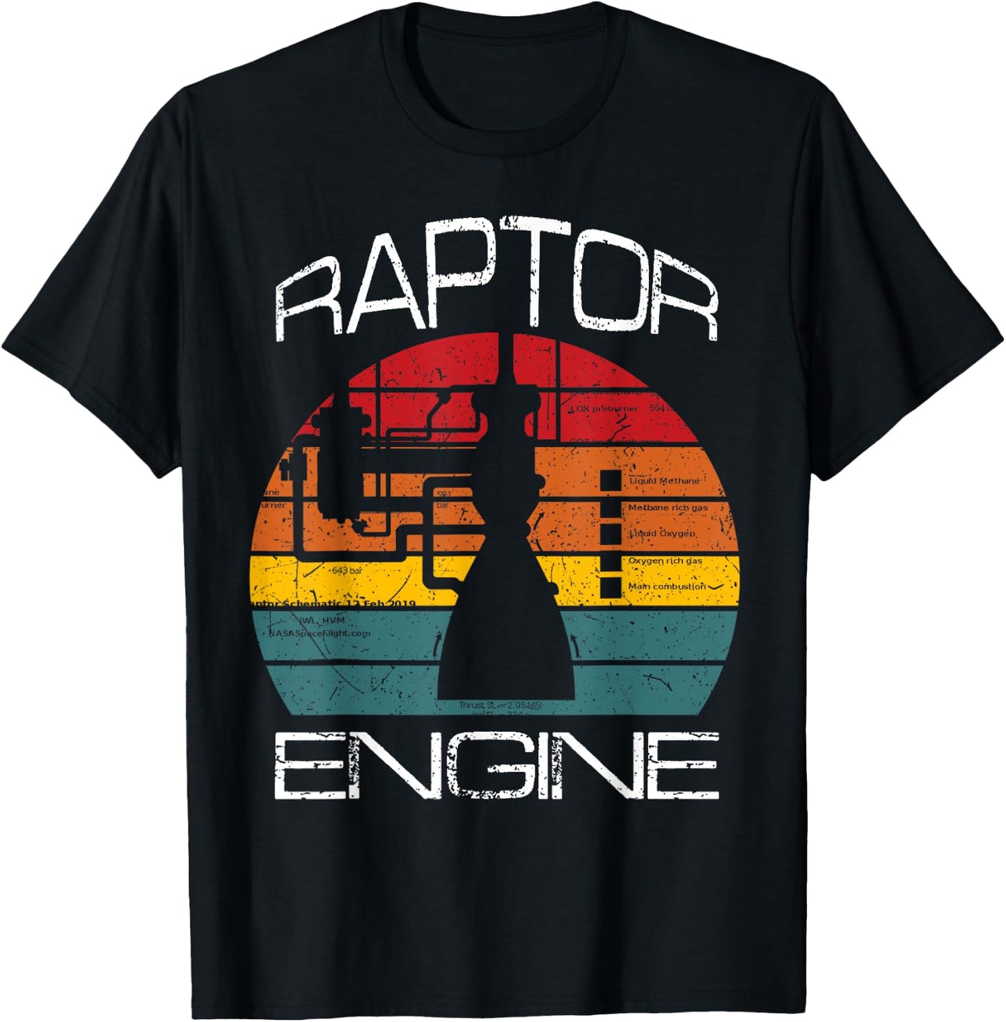 Starship Raptor Engine For Rocket Scientist & Space Explorer T-Shirt - T-Shirt | Black