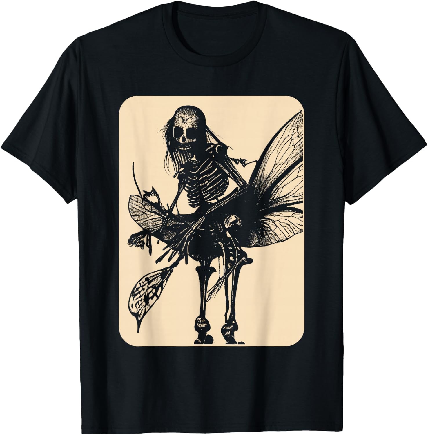 Dark Art Fairycore Butterfly Skeleton T-Shirt - T-Shirt | Black