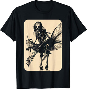 Dark Art Fairycore Butterfly Skeleton T-Shirt - T-Shirt | Black