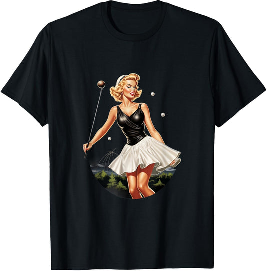 Pinup Girl Golfer Golf Vintage T-Shirt - T-Shirt | Black